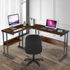 L-Shaped Computer Desk Gaming Corner Desk Home Office Workstation Study + Shelf