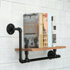 Industrial Pipe Wooden Wall Shelf Hanging Mounted Shelves Rustic Display Un