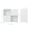 Mobile File Cabinet Lateral Filing Cabinet with 2 Drawers and Open Compartments