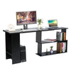 Black Corner L-Shape Computer Desk PC Laptop Table Home Office Study Writing