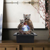 Indoor LED Lighting Water Feature Fountain Owl Statue Cascade with Electric Pump