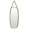 Oval Mirror Bamboo Framed Hanging with Adjustable Leather Strap Wall Mirrors New