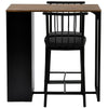 Breakfast Bar Table, 2 Bar Stools, Industrial Dining Table Set For Home Kitchen