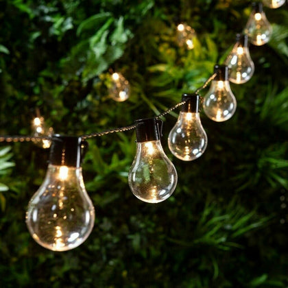 20 LED Solar String Lights Garden Outdoor Fairy Vintage Edison Bulb Summer Party