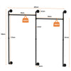 Industrial Pipe Clothes Rail Wall Mounted Garment Coat Rack Heavy Duty Long Pole
