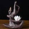 Ceramic Lotus Waterfall Smoke Backflow Incense Burner Holder Home Decoration UK