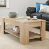 Wooden Coffee Table With Storage Drawer Lift Top Up Desk Shelf Living Room Oak