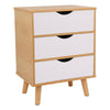 3 Drawer Wooden Bedside Table Cabinet Nightstand Storage Bedroom Furniture