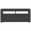 Modern White TV Unit Cabinet Stand 90cm High Gloss Doors with Free LED Lights