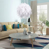 White Feather Shade Droplight Lamp Hanging Ball Bedroom LED Ceiling Light 30CM
