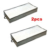 2Pcs Large Underbed Storage Bags Duvet Bedding Clothing Boxes Dustproof & Zipper