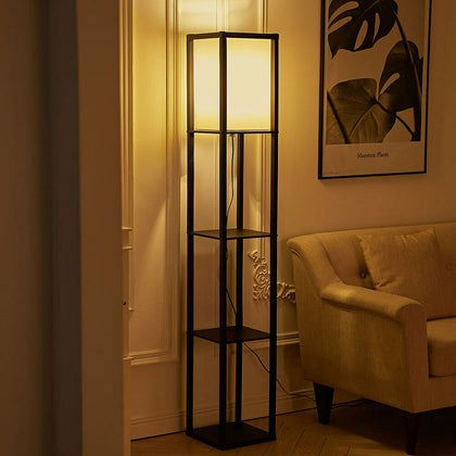 Modern 160cm Tall Shelf Floor Standard Lamp Dining Lounge Light Shelving Unit UK