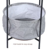 Small Round Coffee Table Sofa Side End Table Tray with Fabric Basket Storage UK