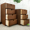 Rustic Wooden Chest Drawers Storage Organizer Small Trinket Box Desktop Cabinet