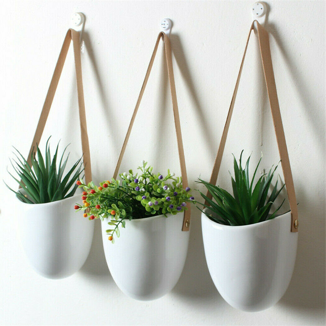 wall fence hanging planter 3X Flower Plant Pot Indoor Outdoor Garden Wall Fence Hanging Planter B – Quildinc