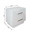 White Bedside Table Cabinet Nightstand High Gloss Chest Drawers Blue LED Light