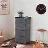 Fabric Chest of Drawers Cabinet Storage Unit Bedside Table w/ 4 Drawers