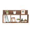 Natural Wood Floating Cube Shelves Square Wall Shelves Storage Unit Display Rack