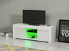 Modern White TV Cabinet Stand Unit 2 Doors Sideboard with LED Lights Living Room