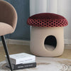 Pet Ottoman Padded Stool Footstool Cute Mushroom Cat Kitten House Nest Bed Condo