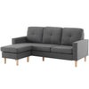 3 Seater Sofa Corner Sofa Modern Fabric Upholstered Sofa Couch with Footrests