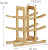 Relaxdays Bamboo Wine Rack, Holder for 9 Standard Bottles, Original Design,