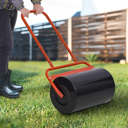 38L Garden Lawn Metal Manual Push Grass Roller Water Sand Filled
