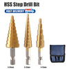 3pcs Step Cone Drill Bit Set HSS Steel Titanium Coated Hex Shank Hole Cutter