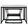 Square Nesting Coffee Table Metal Stacking Side Tables Set Marble-Look White
