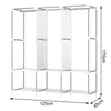 Canvas Fabric Wardrobe Large Clothes Storage Cupboard w/ Hanging Rail UK