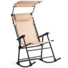 Folding Garden Rocking Lounge Chair w/Shade Canopy Beach Chair Rocker Patio