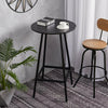 Industrial Round Bar Table Wooden Top Pub Dining Bistro Cocktail Tables Counter