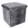 Crushed Velvet Ottoman Foot Stool Storage Box Furniture Seat Rest Cube Foldable