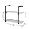 Industrial 2 Tier Wall Mounted Water Pipe Shelf Storage Display Home Decor