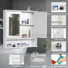 White Bathroom Wall Cabinet Storage Unit Cupboard with Mirror Wooden Shelves UK