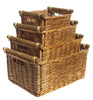 WILLOW WICKER STORAGE BASKET KITCHEN LOG GIFT HAMPER BASKET + HANDLES