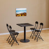 Black/White Table Folding Chairs Portable Kitchen Dining Office Cafe Furniture