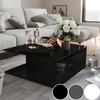 Black High Gloss Coffee Table with Storage Contemporary Living Room Furniture