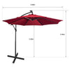 Mondeer 3M Garden Banana Parasol Cantilever Parasol Crank Handle with Solar LED