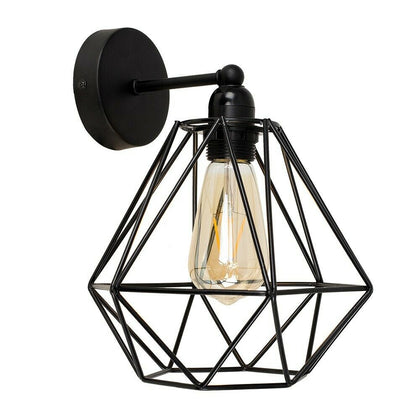 Metal Wall Light Fitting Industrial Caged Design LED Bulb Living Room Light