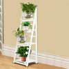 4 Tier Wooden Ladder Bookcase Shelving Shelf Unit Plant Flower Display Rack Home