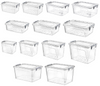 Clear Plastic Storage Box with Lid Kitchen Food Office Stackable Container Boxes