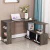 L-shaped Computer Desk Corner PC Table Workstation Home Office Shelves Rotatable