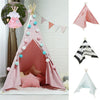 Large Kids Teepee Tent Wooden Playhouse Black White Pink Xmas Gift For Boy Girl