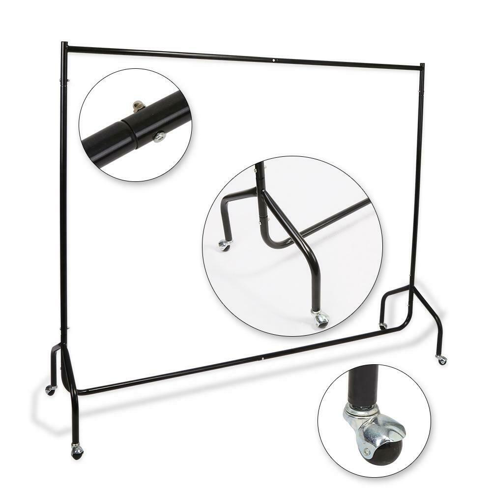 6 ft Rolling Clothes Rail Rack Garment Dress Hanging Stand Storage Hanger Shelf