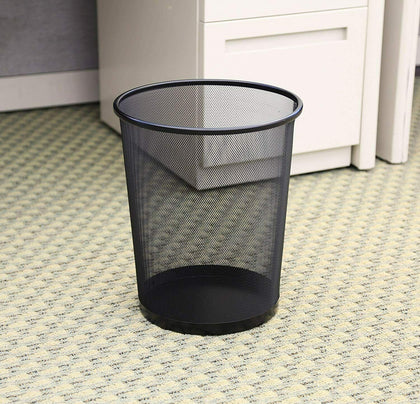 Metal Mesh Black Wire Bin Rubbish Paper Waste Home Office Bedroom Lightweight UK