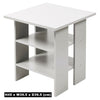 Small White Sofa Side Table Snack Coffee End Table for Living Room Bedroom Home