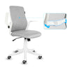 Office Chair Adjustable Swivel Mid-Back Computer Desk Chair Flip up Armrest Grey