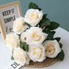 10 Heads Silk Rose Artificial Flowers Bunch Bouquet Wedding Home Party Decor UK