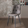 4X Dining Chairs Set Faux Suede Leather Padded Seat Metal Legs Kitchen Office